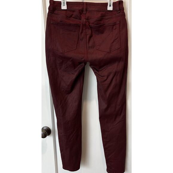DL1961 Florence Ankle Mid Rise Instasculpt Skinny 27 Merlot Red Waxy finish - Picture 3 of 4